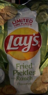 Fried Pickles With Ranch Flavored Potato Chips
