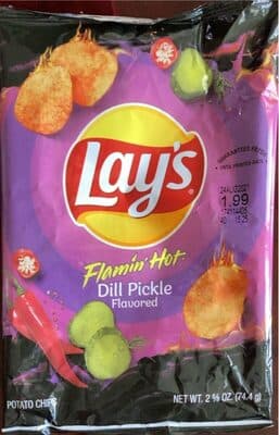 Flamin' Hot Dill Pickle Flavored Potato Chips