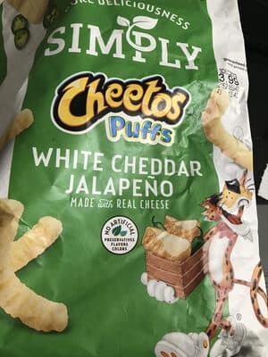 White Cheddar Jalapeno Puffs Cheese Flavored Snacks
