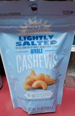 Lightly Salted Whole Cashews