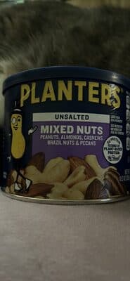 Unsalted Mixed Nuts Peanuts, Almonds, Cashews, Hazelnuts, Pecans