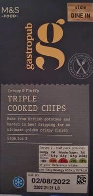 Gastro Pub Triple cooked chips