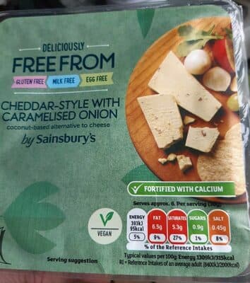 Deliciously Free From Cheddar-style with caramelised onion