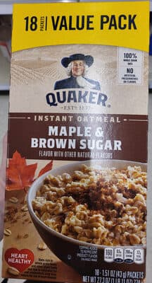 Maple & Brown Sugar Flavor Instant Oatmeal