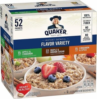 Instant Oatmeal Assorted Singleserve Packets
