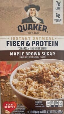 Maple & Brown Sugar Flavor Fiber & Protein Instant Oatmeal