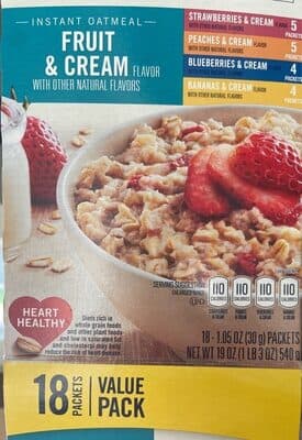 Instant Oatmeal Fruit & Cream Flavor
