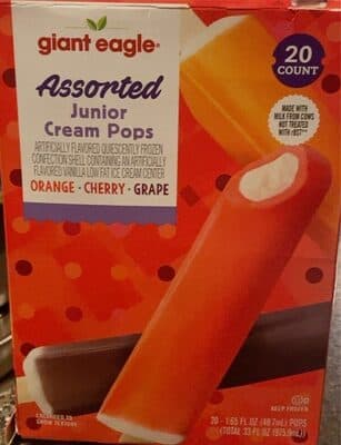 Orange-Cherry-Grape Assorted Junior Ice Cream Pops