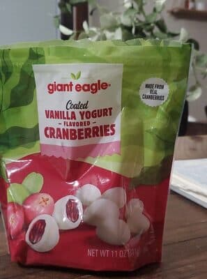 Vanilla Yogurt Flavored Coated Cranberries