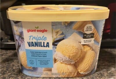 Triple Vanilla, Vanilla Bean & French Vanilla Flavored Ice Cream