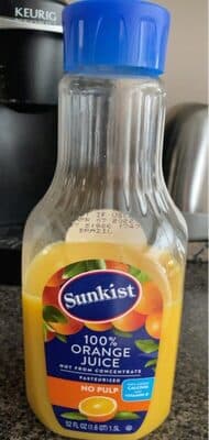 100% Orange No Pulp Juice
