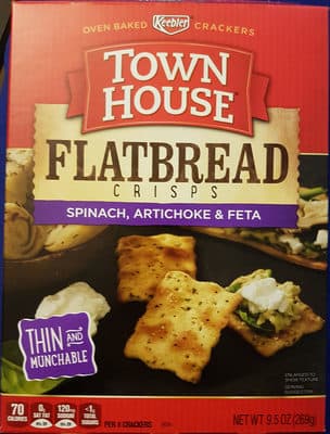 Flatbread Crisps Crackers, Spinach, Artichoke & Feta