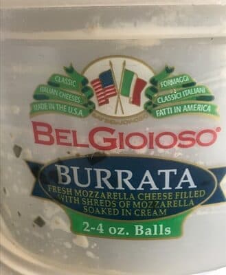 Burrata Fresh Mozzarella Cheese Filled With Shreds Of Mozzarella Soaked In Cream