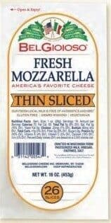 Thin Sliced Fresh Mozzarella Cheese