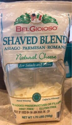 Shaved blend asiago parmesan romano