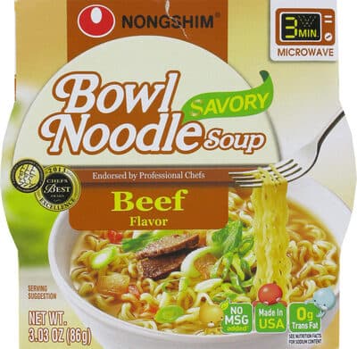 Beef Flavor Savory Bowl Noodle Soup