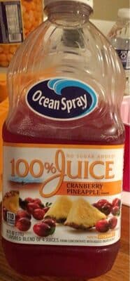 100% JUICE, CRANBERRY PINEAPPLE
