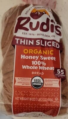 Thin Slice Organic Bread 100% Wheat