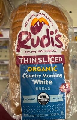 Thin Sliced Organic country Morning White Bread