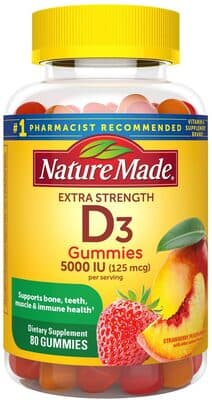 Nature Made Extra Strength Gummies Strawberry Peach & Mango Vitamin D3