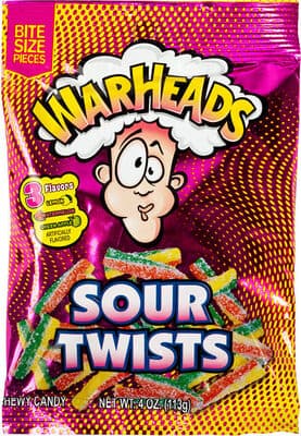 Lemon, Watermelon, Green Apple Sour Twists Chewy Candy