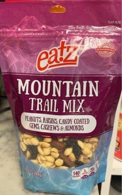 Mountain Trail Mix Peanuts, Raisins, Candy Coated Gems, Cashews & Almonds