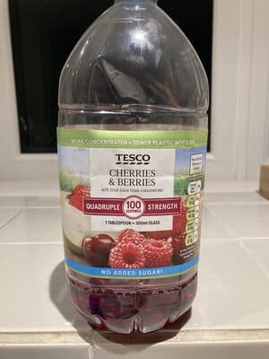Tesco cherries & berries quadruple strength