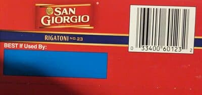 ENRICHED MACARONI PRODUCT, RIGATONI NO. 23