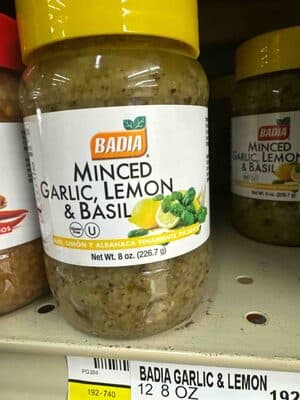 Minced Garlic, Lemon & Basil