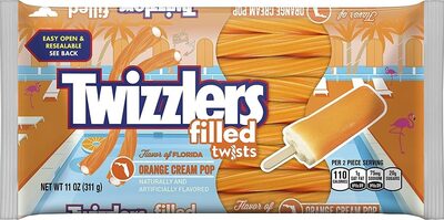Orange Cream Pop Low Fat Snack Twists Candy