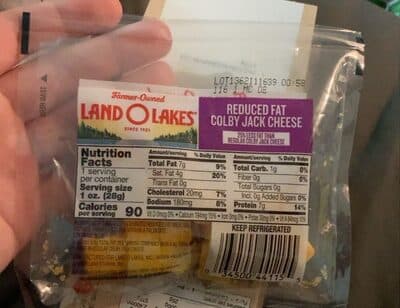 Reduce fat colby jack cheese