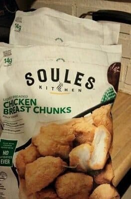 lightly breaded chicken breast chunks