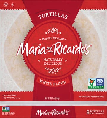 MARIA AND RICARDO'S, WHITE FLOUR TORTILLAS