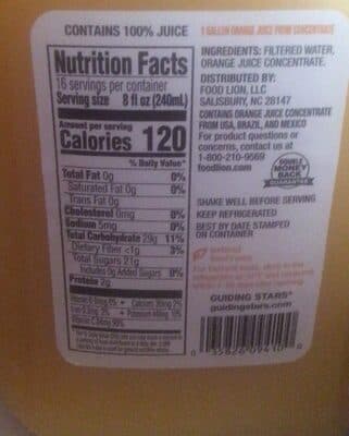 100% ORANGE JUICE
