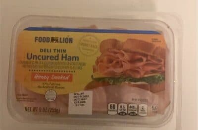 Deli Thin Uncured Ham Honey Smoked