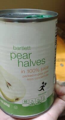 Bartlett Pear Halves in 100% Juice Packed in Pear Juice from Concentrate