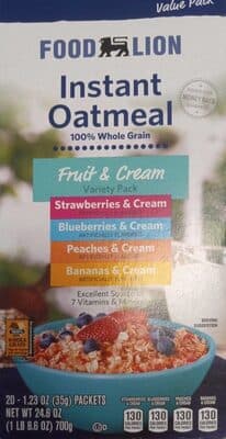 Instant oatmeal Fruit and Cream Variety Pack