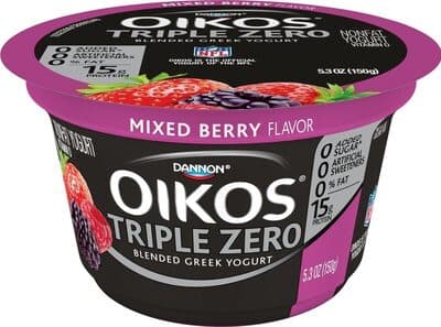 Mixed Berry Flavor Triple Zero Blended Greek Nonfat Yogurt