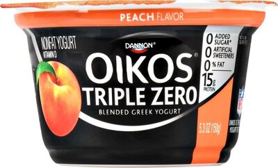 Peach Flavor Triple Zero Blended Greek Nonfat Yogurt