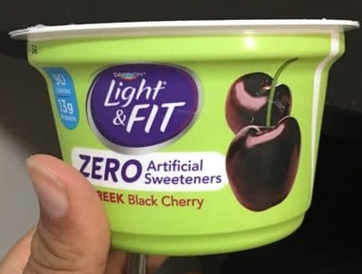 Black Cherry Zero Artificial Sweeteners Greek Nonfat Yogurt
