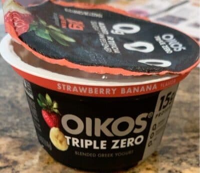 Strawberry Banana Flavor Triple Zero Blended Greek Nonfat Yogurt