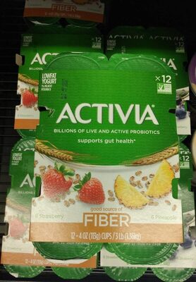 Fiber Lowfat Yogurt, Strawberry, Pineapple