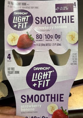 STRAWBERRY BANANA FLAVORED PROTEIN NONFAT YOGURT DRINK, STRAWBERRY BANANA