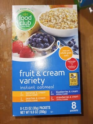 Fruit & Cream Variety Instant Oatmeal