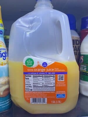 100% Orange No Pulp Juice From Concentrate With Calcium & Vitamin D