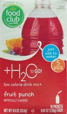 H2O To Go! Fruit Punch Low Calorie Drink Mix