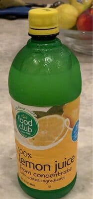 100% Lemon Juice From Concentrate