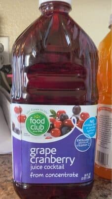 Grape Cranberry Juice Cocktail From Concentrate