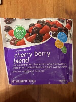 Unsweetened Cherry Berry Blend With Blackberries, Blueberries, Whole Strawberries, Raspberries, Red Tart Cherries & Dark Sweet Cherries