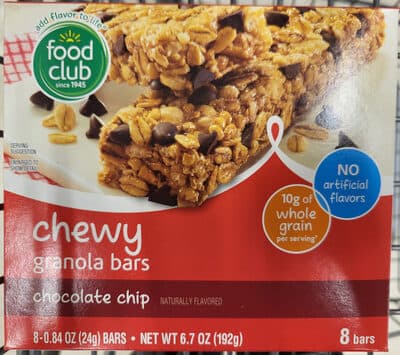 Chocolate Chip Chewy Granola Bars